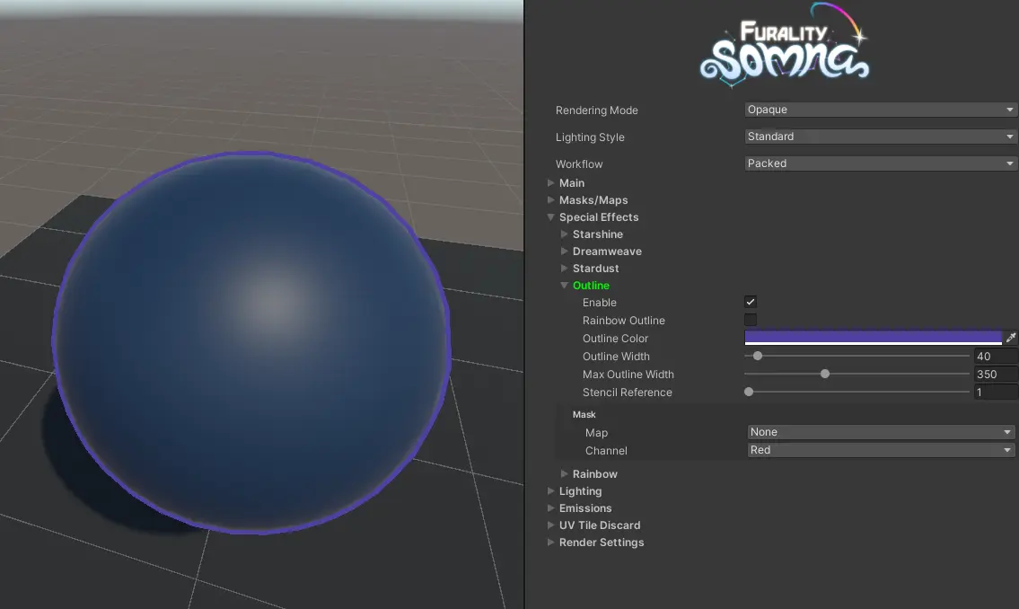 screenshot showing the outline effect