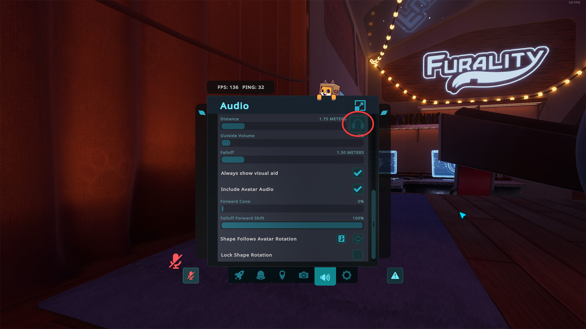 screenshot of the player safety menu